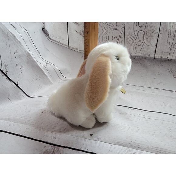 Miyoni by Aurora Rabbit Bunny White Tan ears 6” Plush Stuffed Animal Soft Easter - Picture 5 of 9